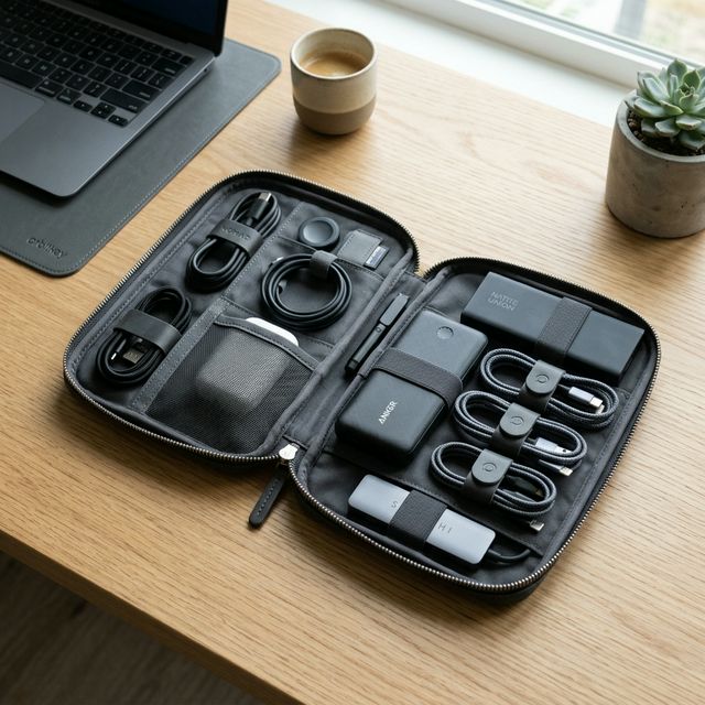 カバンの底の絡まるケーブルにさらば。ガジェットポーチ整理術